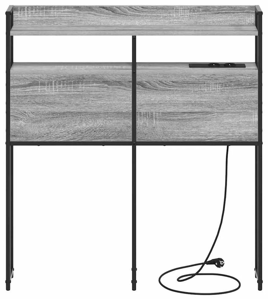 Fejtámla LED -es lámpákkal Szürke sonoma 100 cm Faanyag