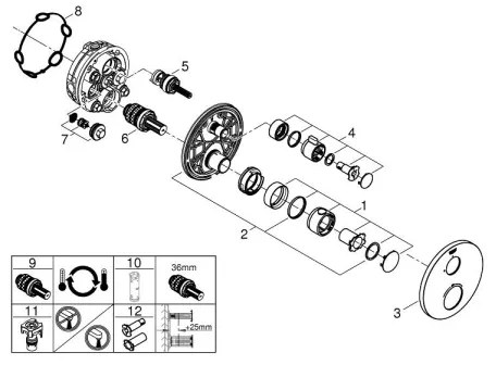 GROHE 24075000 - GROHTHERM termosztátos csaptelep, fényes króm