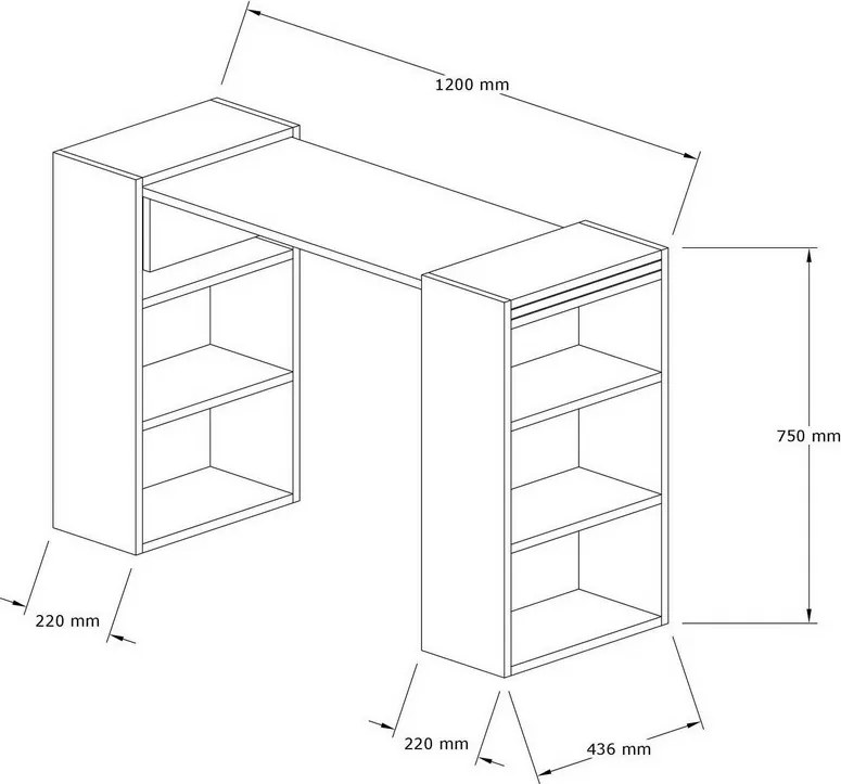 Handy Walnut and White íróasztal