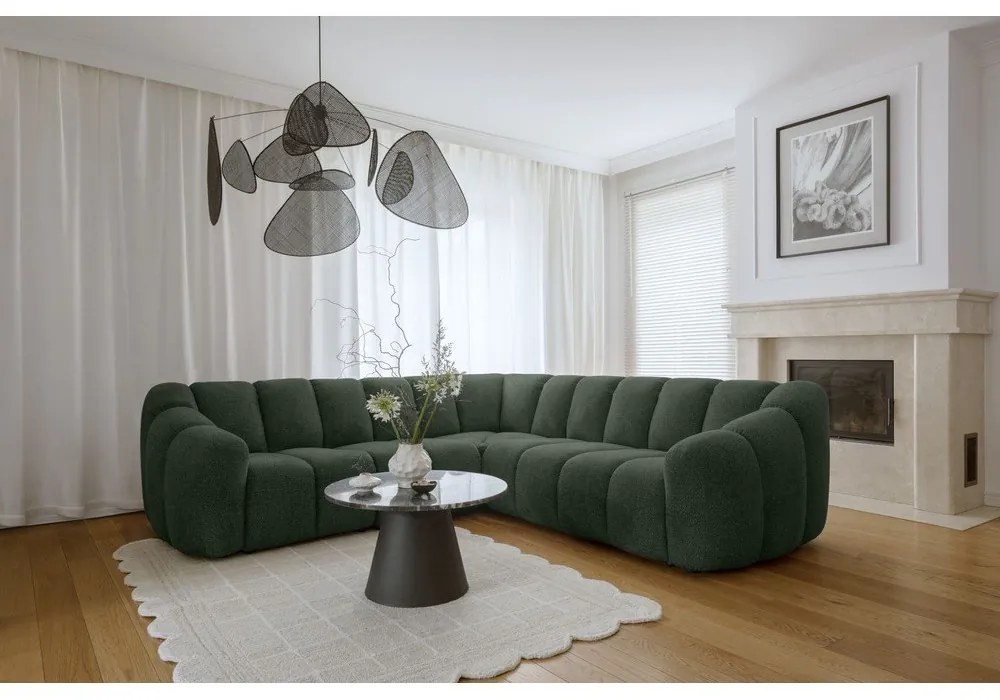 Sötétzöld sarokkanapé Shell – Miuform