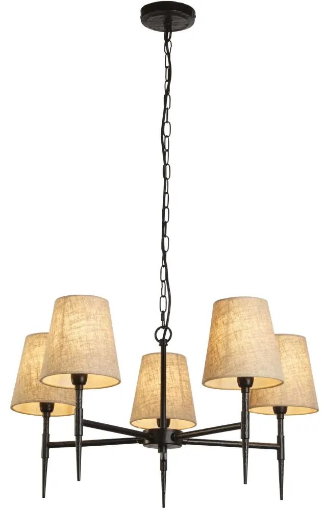 Searchlight 30690-5BK - Csillár láncon GOTHIC 5xE14/60W/230V fekete