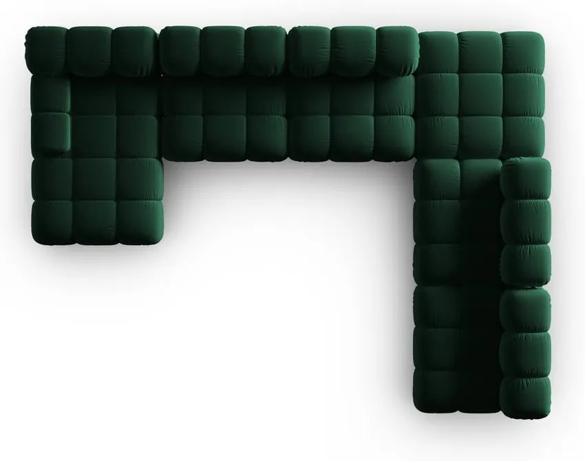 Zöld bársony kanapé 379 cm Bellis – Micadoni Home