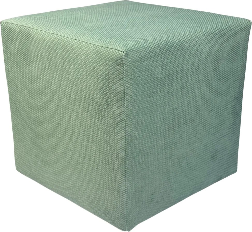 Négyzet alakú makalu puff finom plüss, menta mintával