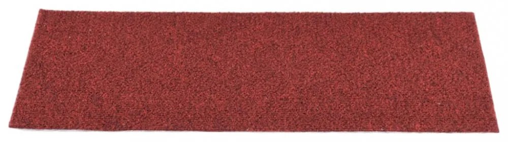 15 db öntapadós lépcsőszőnyeg 60 x 25 cm bordói piros téglalap alakú