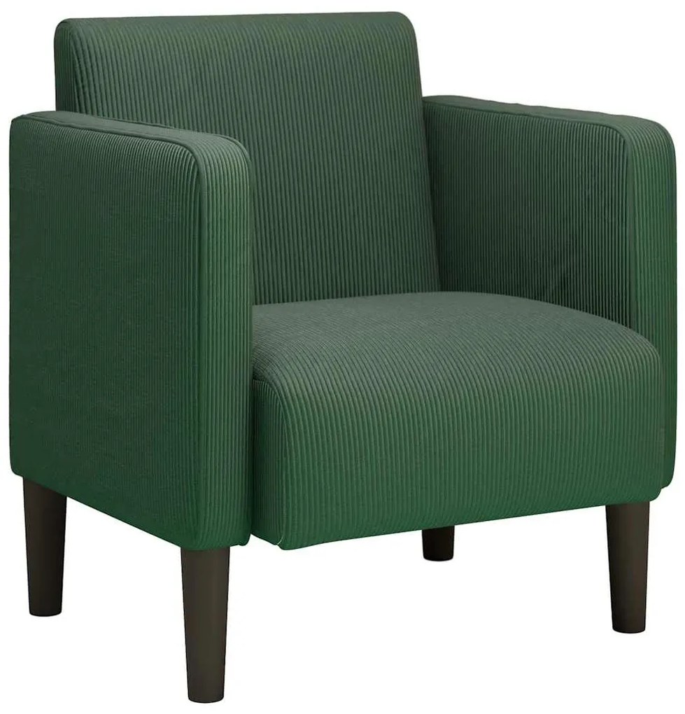 sötét zöld kordbársony szövet kanapészék karfás szék 54 cm