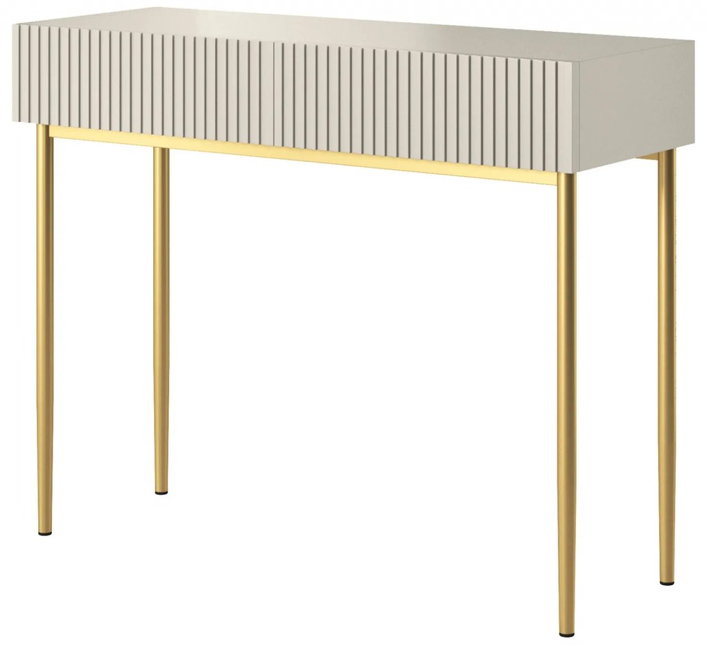 Nicole fésülködőasztal 100 cm fiókokkal - kasmír / arany lábak