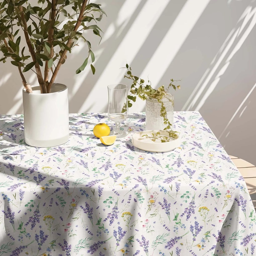 Goldea szögletes terítő valencia - levendulás kert 100 x 100 cm