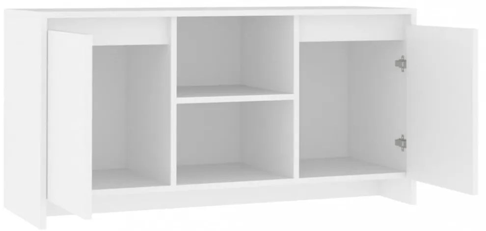 fehér szerelt fa TV-szekrény 102 x 37,5 x 52,5 cm