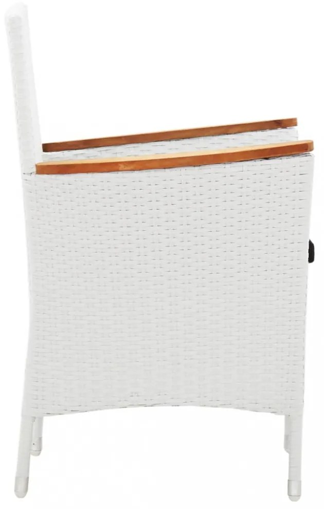 5 részes kültéri fehér polyrattan étkezőgarnitúra