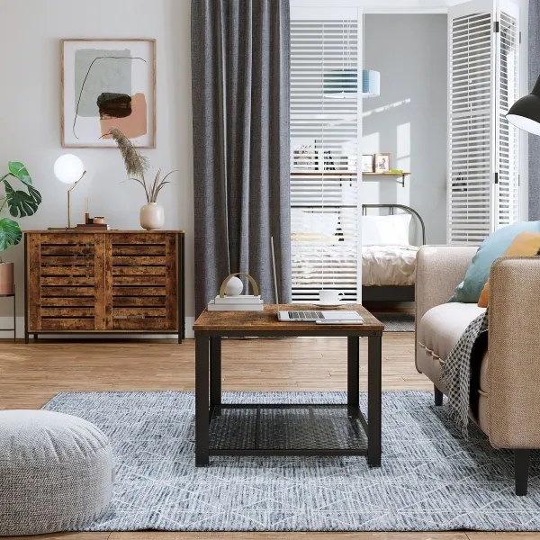 FIRA tolóajtós komód barna/fekete