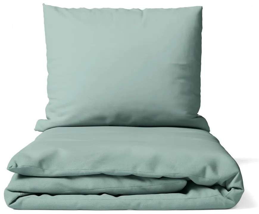 Zöld kétszemélyes mikroszatén ágyneműhuzat 200x200 cm Basic – Bonami Essentials
