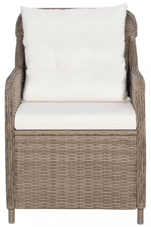 2 db barna polyrattan kültéri szék párnával