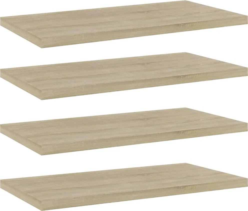 vidaXL 4 db sonoma tölgy színű szerelt fa könyvespolc 40 x 20 x 1,5 cm