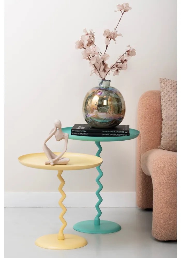 Fém kerek tárolóasztal ø 40 cm Zig Zag – Leitmotiv