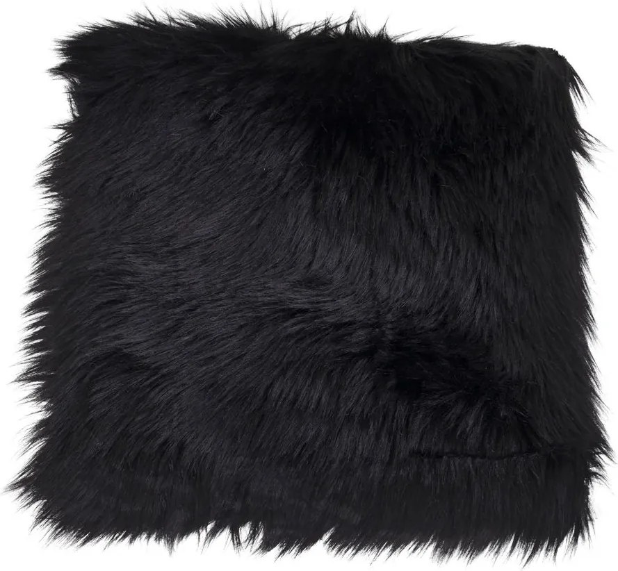 Báránybőr, műbőr, ülőpárna 40x40 cm, Fekete