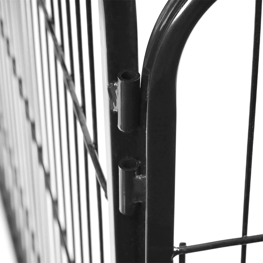 Kutya kennel, kutyaketrec 122x80x70 cm, kültéri kisállat kifutó, fekete