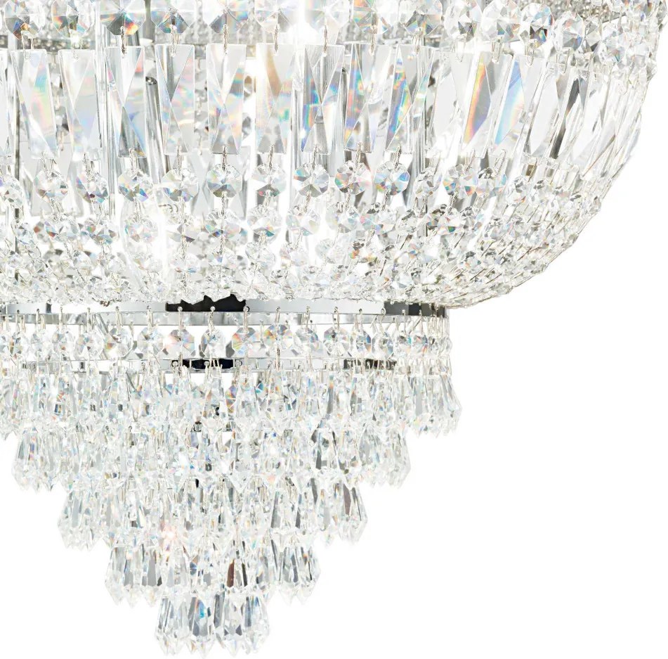 IDEAL LUX 207162 DUBAI PL3 CROMO Kristály Mennyezeti Lámpa E14 IP20