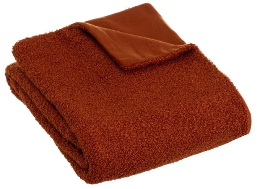Téglavörös sherpa takaró 130x160 cm Sherpa Bouclé – Casa Selección