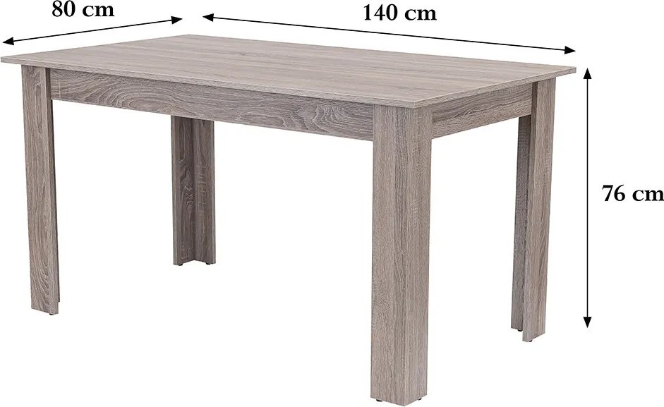 Yorki Standard étkezőasztal 140x80 cm yorki tölgy