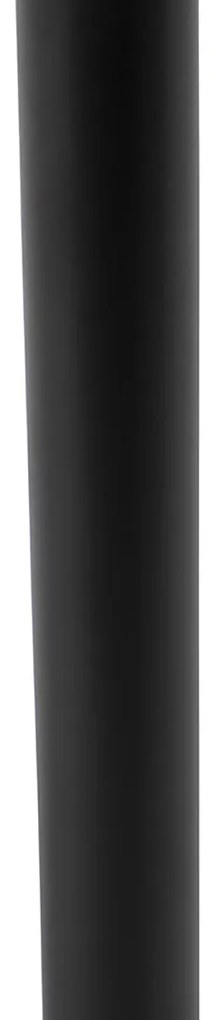 Fekete asztali lámpa ovális fehér vászonernyővel 35 cm - Simplo