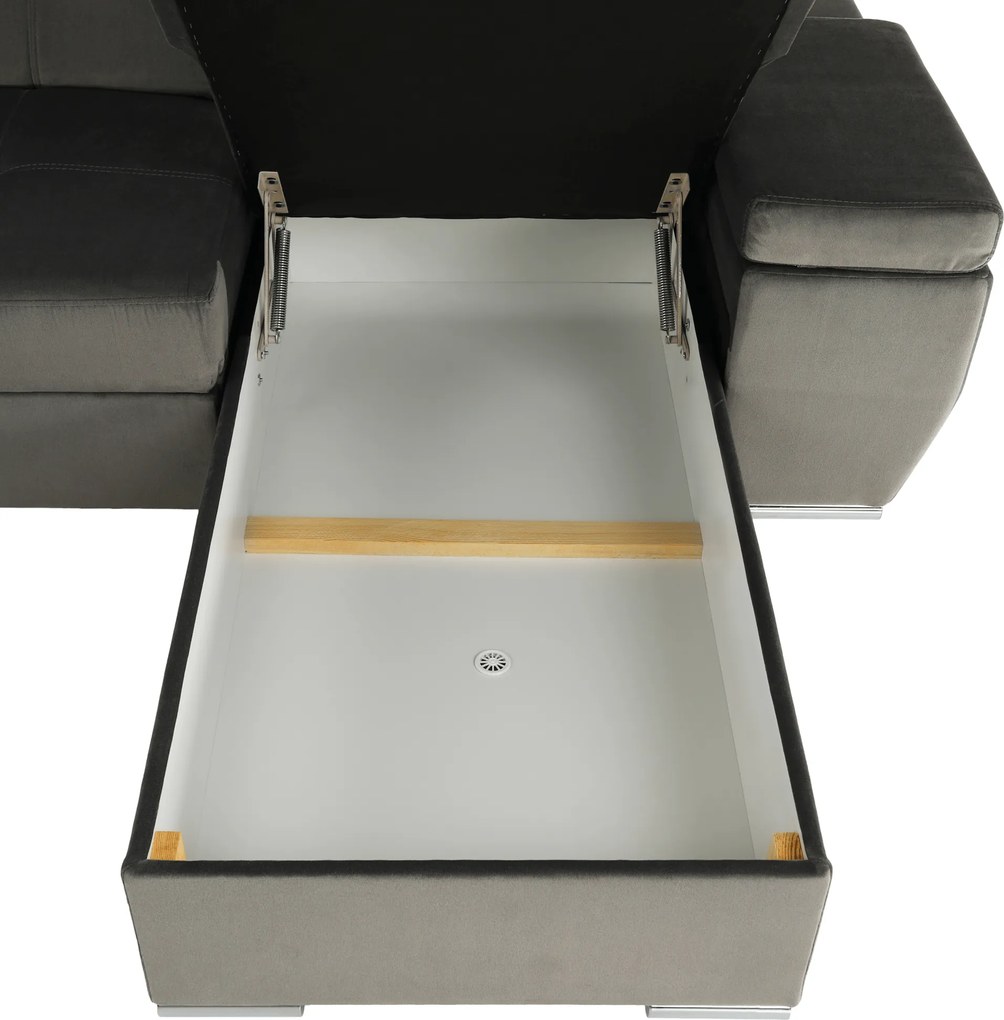 Ülőgarnitúra, szürkésbarna taupe, jobbos, LAMORA U