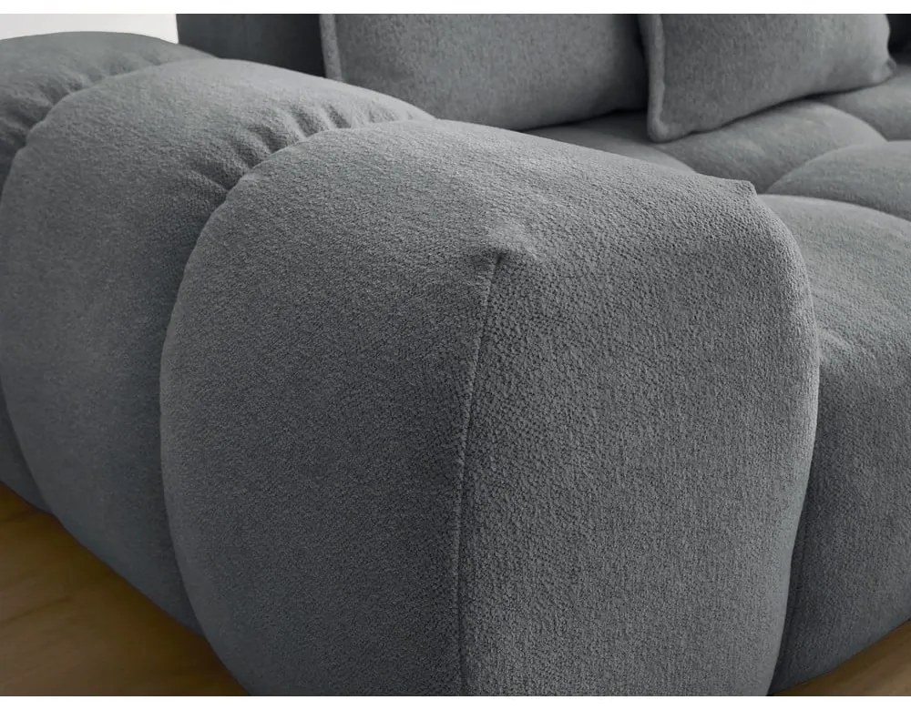 Sötétszürke zsenília kinyitható-tárolóhelyes kanapé 278 cm Everest – Bobochic Paris