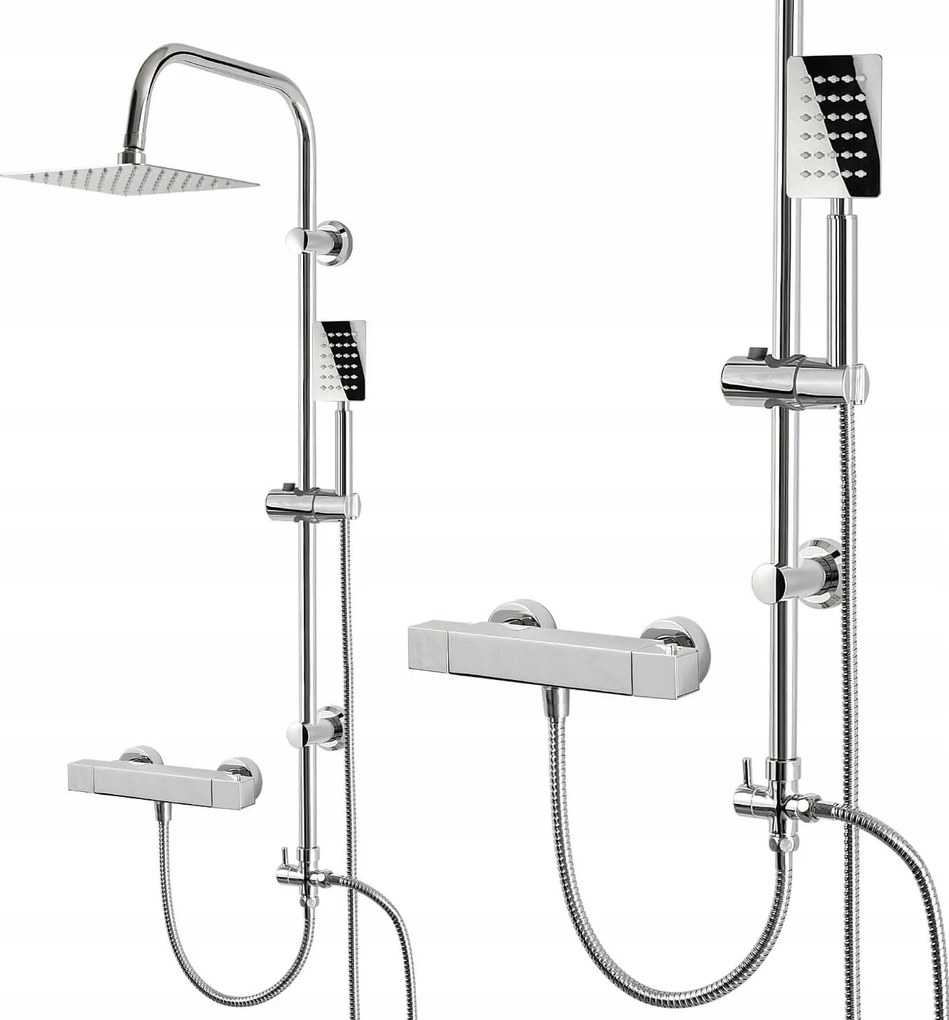 Zuhanyszett Robusztus Oszlop Fém Esőztetővel 20 CM