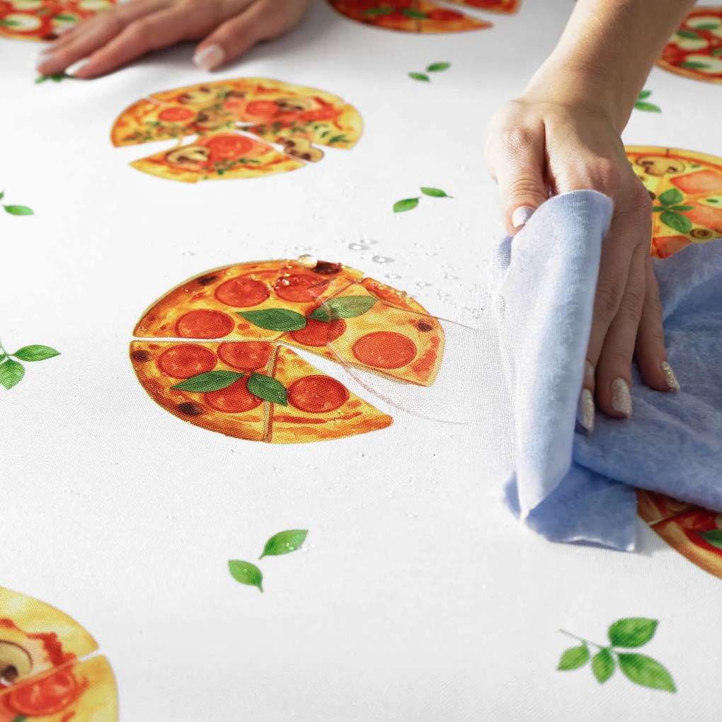 Goldea teflonos asztalterítő - ízletes pizza 120 x 120 cm