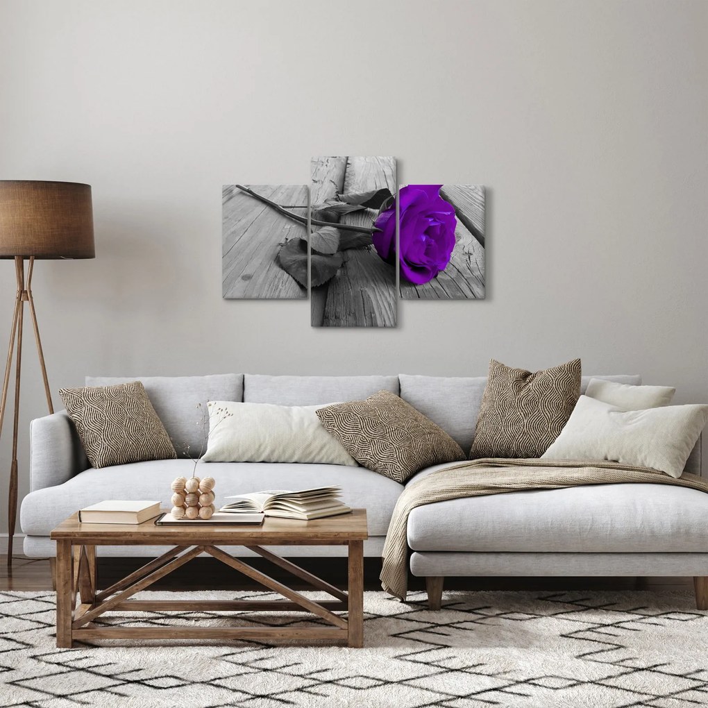 Kép - Lila rózsa zöld szárral (90x60 cm)