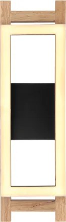 Globo 67266W Fali lámpa fém fekete matt, MDF sötétbarna, műanyag fehér, SzxM: 135x450mm, Mélység: 75mm, tartozék: LED 10W 230V, 1050lm forrás, 400lm kimenet, 3000K