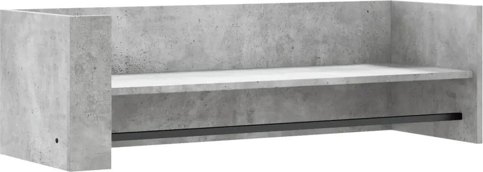 vidaXL betonszürke szerelt fa fali polc 100 x 35 x 30,5 cm