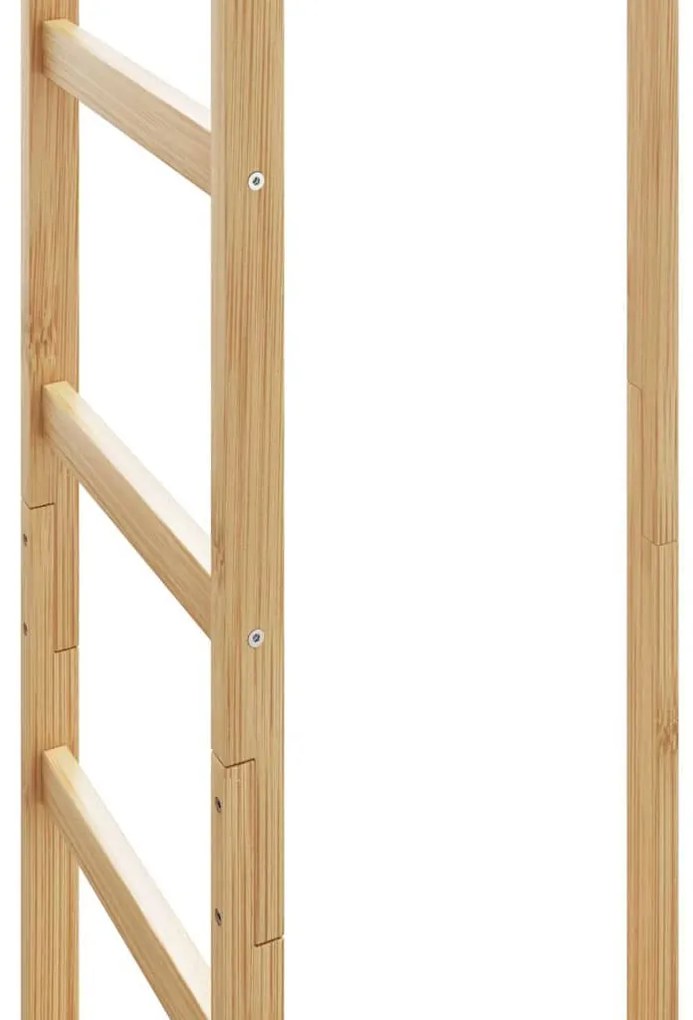 kabátállvány kampókkal és polcokkal 38,5x30x156 cm bambusz