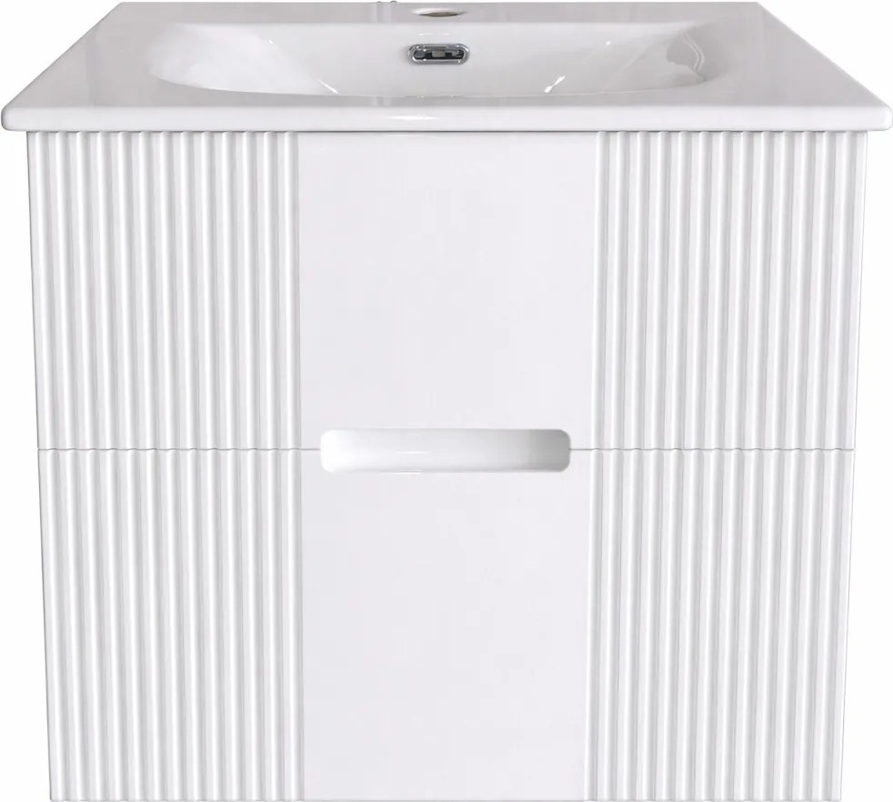 TMP MODENA 60 fali függesztett fürdőszobabútor - SKY E-8099-60 porcelán mosdóval - 61 x 46 x 52 cm