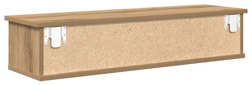 kézműves tölgy színű szerelt fa faliszekrény 88x26x18,5 cm