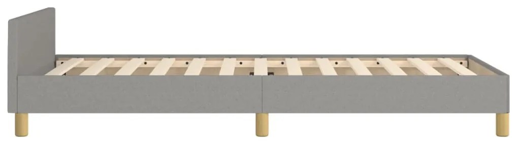 világosszürke szövet ágykeret matrac nélkül 100x200 cm