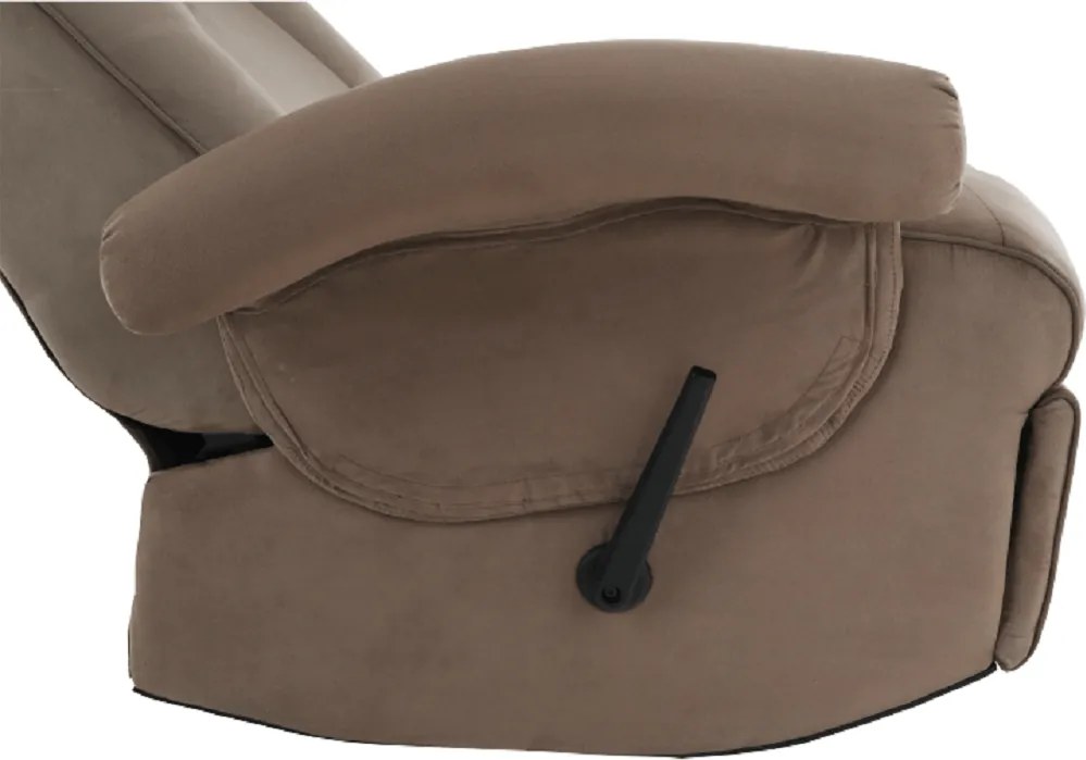 Mechanikusan állítható pihenő fotel, szürkés barna textil, SUAREZ