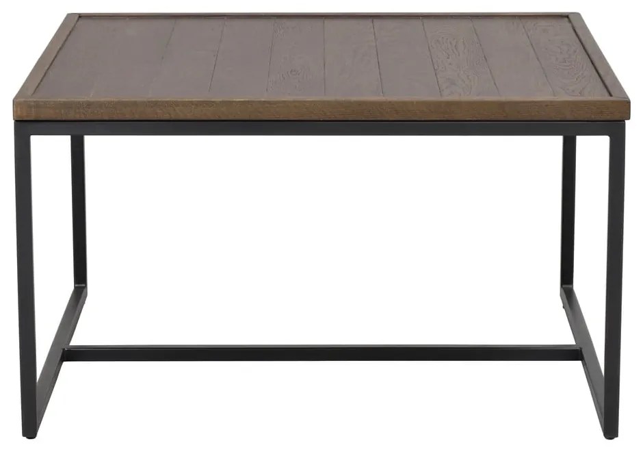 Sötétbarna dohányzóasztal tölgyfa asztallappal ø 70 cm Deerfield – Rowico