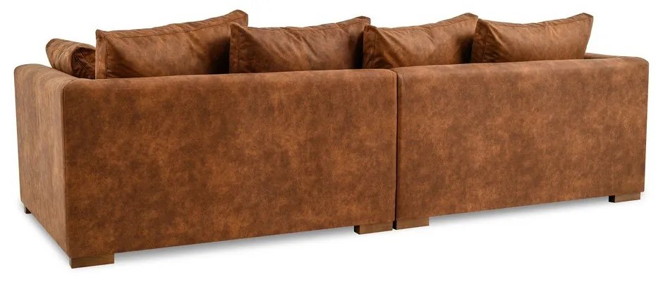 Konyakbarna bőrutánzat kanapé 266 cm Hamburg – Scandic