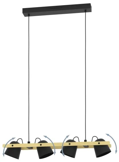 Eglo 900883 - LED RGBW Dimmelhető csillár zsinóron HORNWOOD-Z 4xLED/3,7W/230V