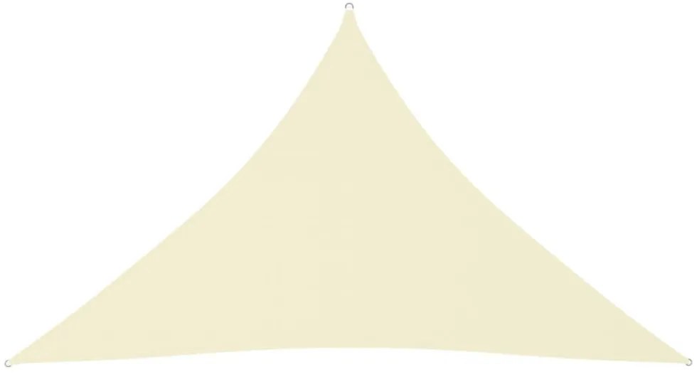 krémszínű háromszögű oxford-szövet napvitorla 2,5 x 2,5 x 3,5 m