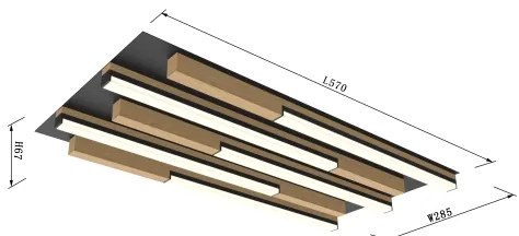 Wofi 9031-506S - PALERMO LED 34W 230V dimmelhető fa mennyezeti lámpa