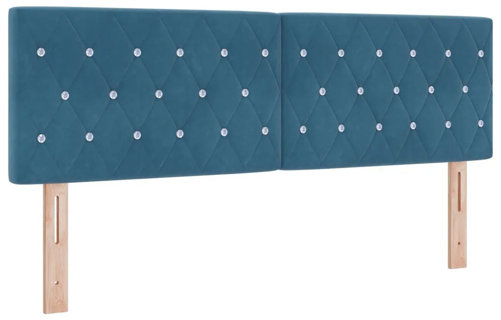 Fejtámla Kristálygombos Tűzött Sötétkék 140 cm Velvet