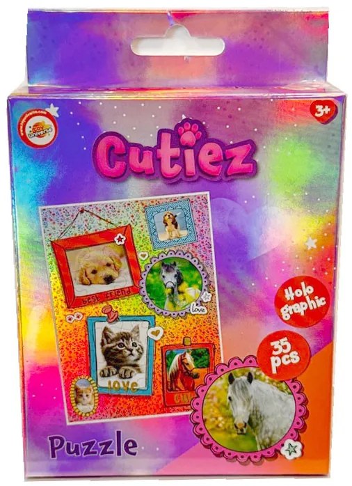 Állatos Cutiez hologrammos mini puzzle 35 db-os