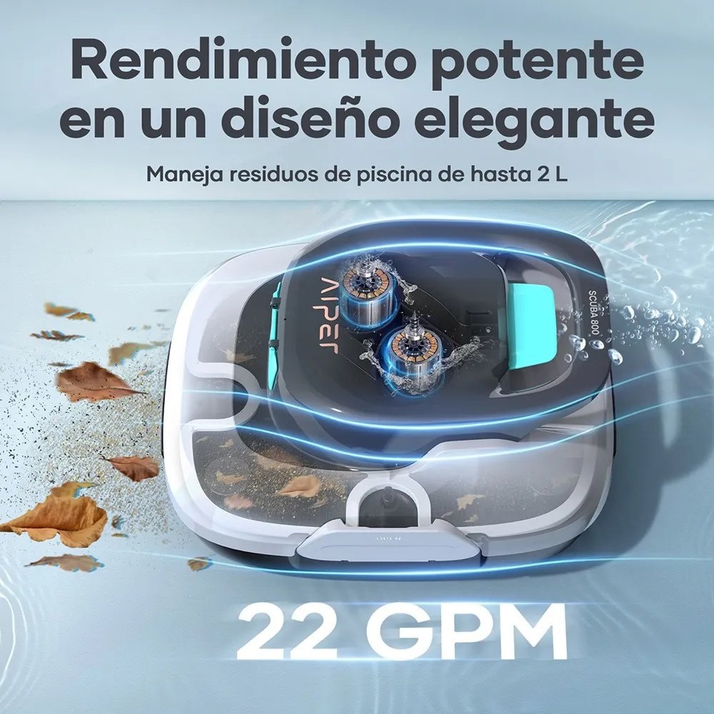 Aiper Scuba 800 SE Elite White akkumulátoros medencetisztító robot, fehér, 80 m2, szűrőkosár: 2 l