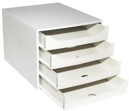 Irattároló, műanyag, 4 fiókos, EXACOMPTA Ecobox Office, szürke-szürke (EX228606D)