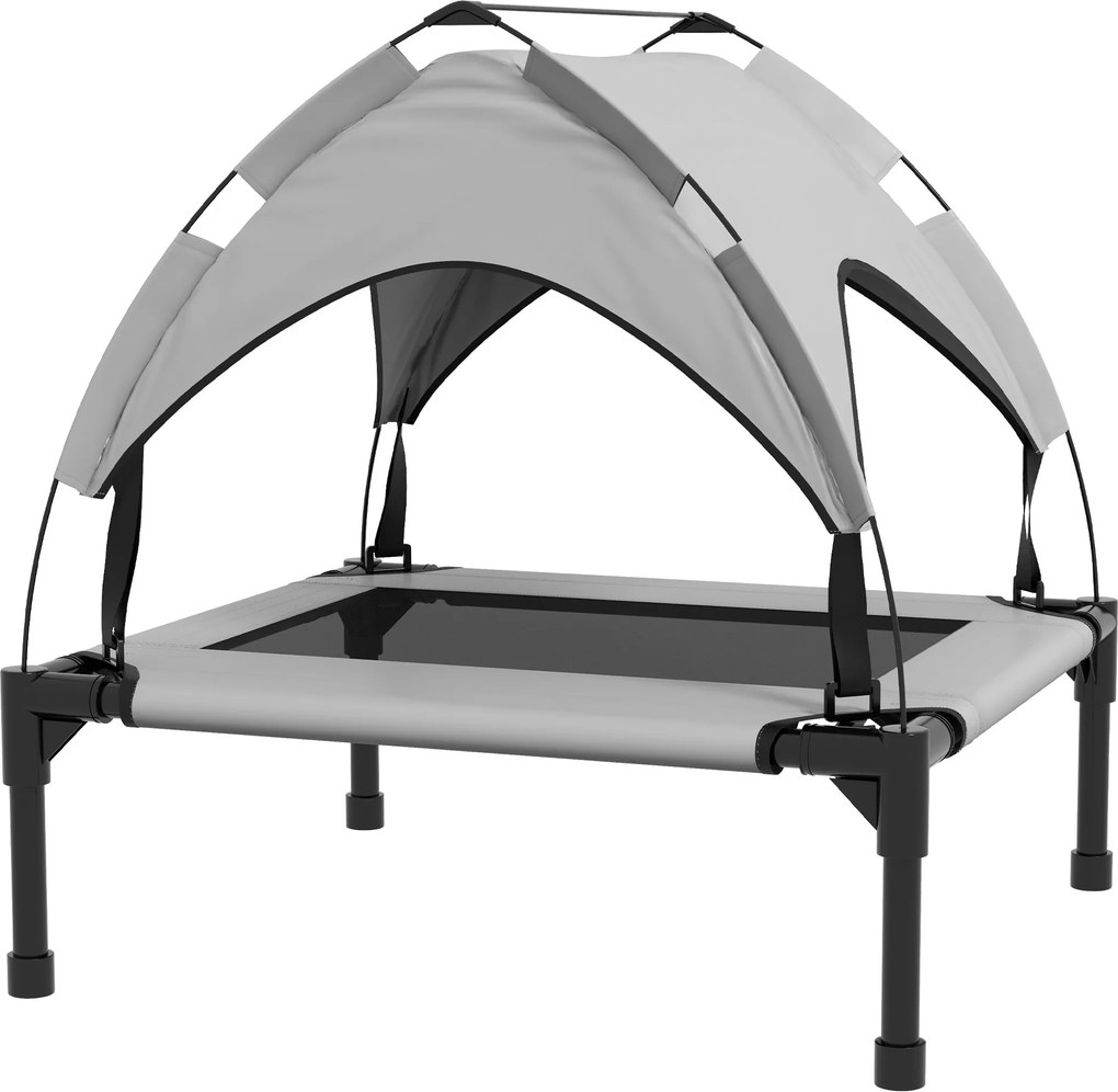 PawHut Emelt Kutyafekhely Napernyővel, Háziállat Fekhely, Kültéri Kutyana Szabadidőhöz Fedéllel, Légáteresztő, Kicsi és Közepes Kutyák Számára, Világo