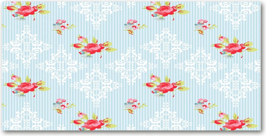 Fotó üvegkép Rózsák és díszek 140x70