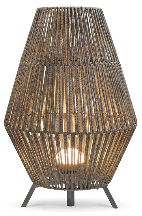 Taupe állólámpa, beépített, szabályozható LED-del, IP54, újratölthető, távirányítóval - Conta