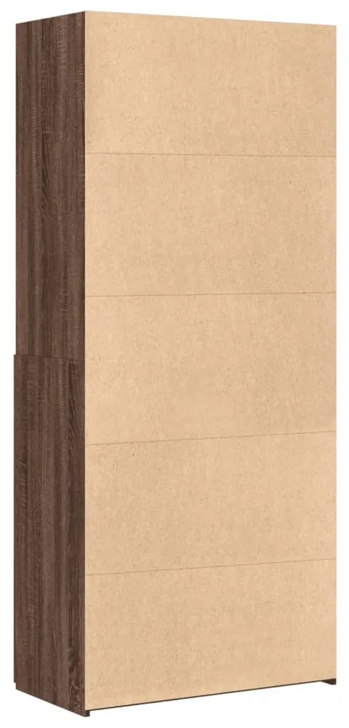 barna tölgy-színű szerelt fa magasszekrény 80 x 42,5 x 185 cm