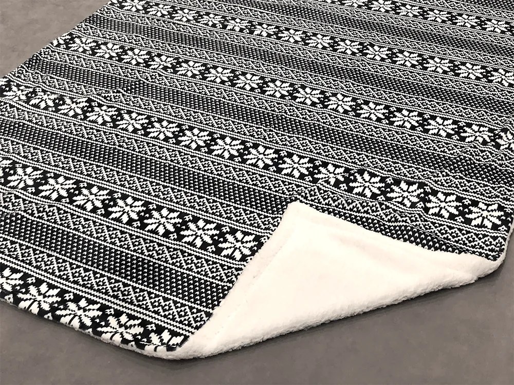 Kétoldalas bárány takaró, téli motívum, 150x200, MALENA